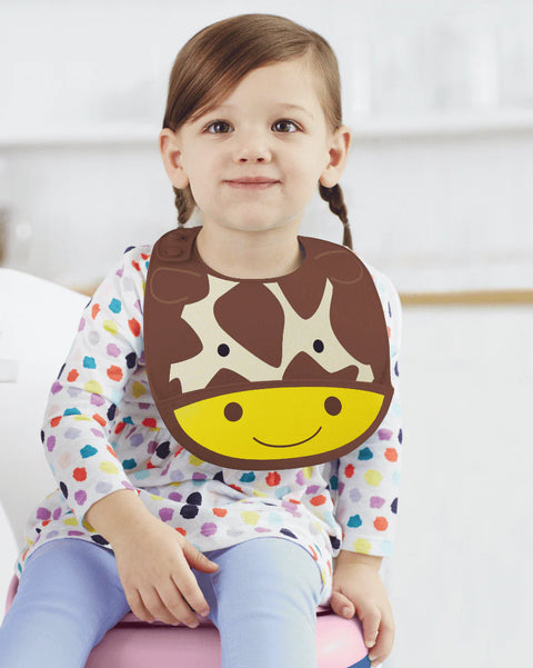 Zoo Fold & Go Silicone Bib - Giraffe