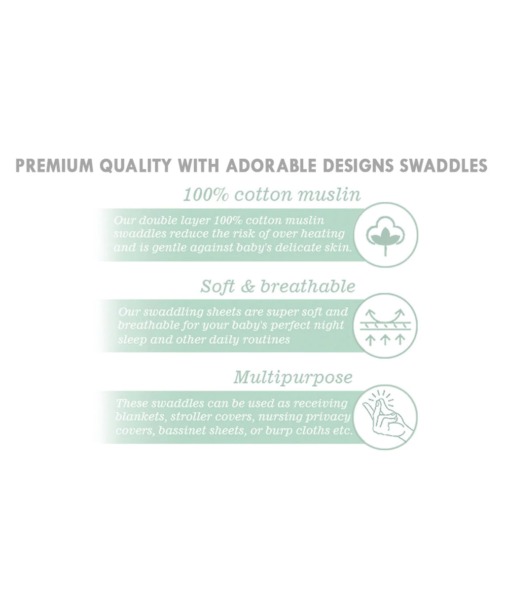 Abracadabra Swaddles (Set Of 3) - Savanna