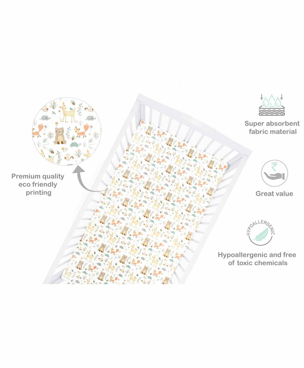 Abracadabra Flat Sheet (Set Of 2) - Bambi & Friends