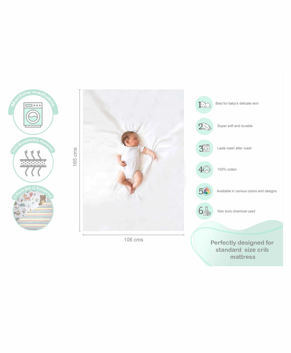 Abracadabra Flat Sheet (Set Of 2) - Bambi & Friends