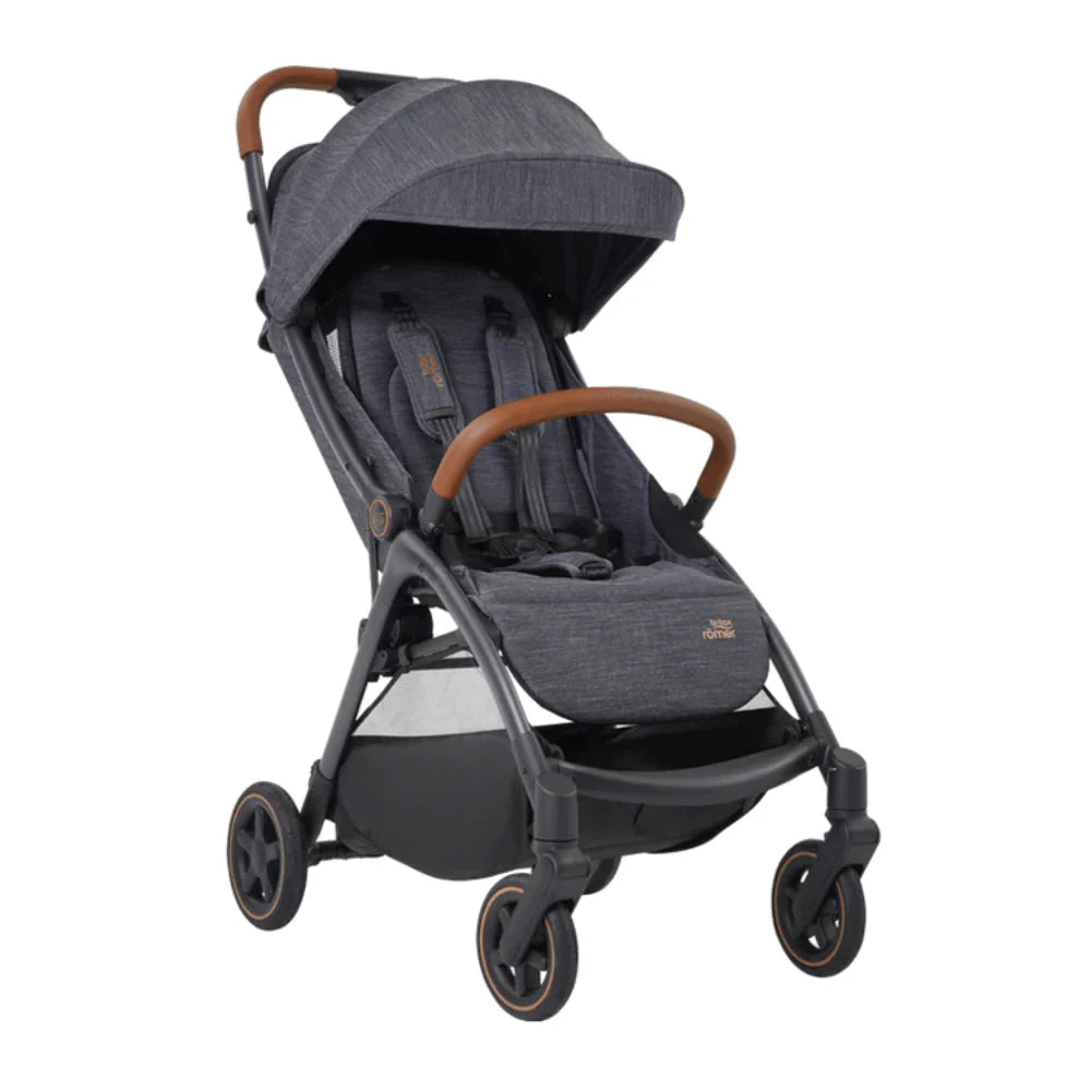 Gravity II, Auto One - Handed Fold Stroller, Birth to 4 years - Marble Blue