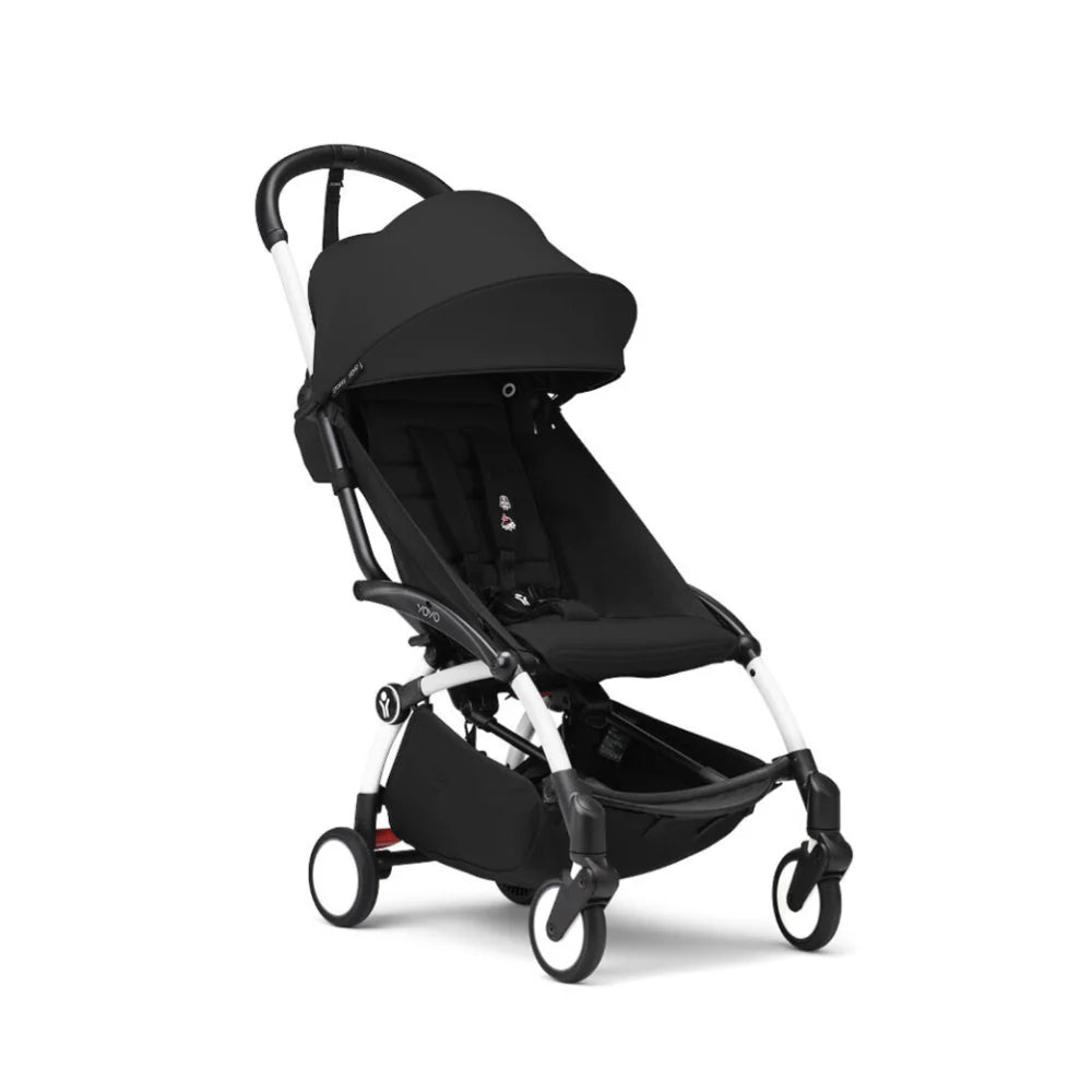 Babyzen Stroller YOYO³ with 6+ Color Pack - White Frame - Black