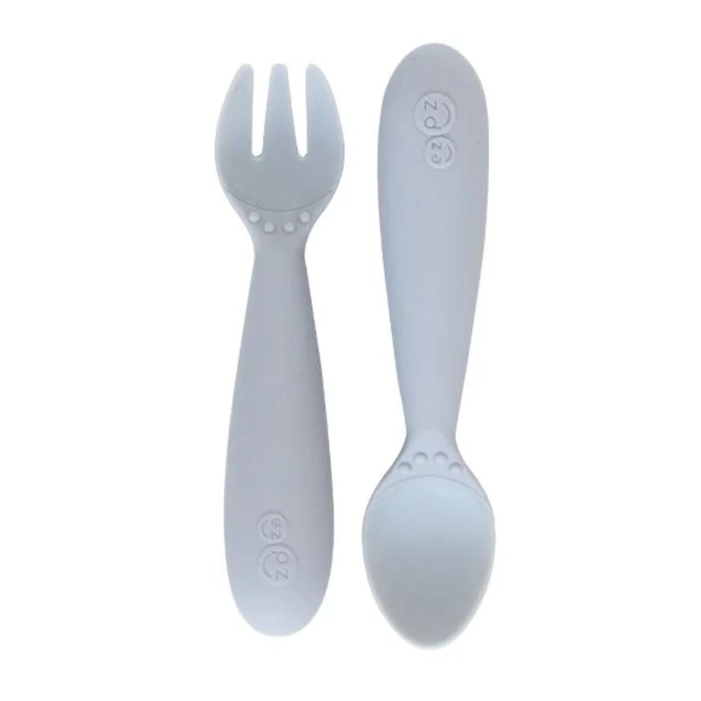 Mini Utensils for Toddlers (Spoon & Fork) - Pewter