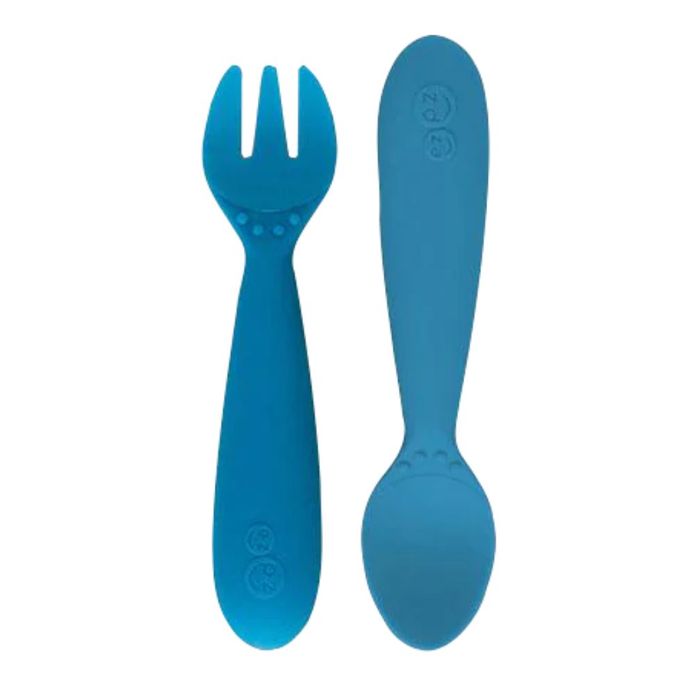 Mini Utensils for Toddlers (Spoon & Fork) - Blue