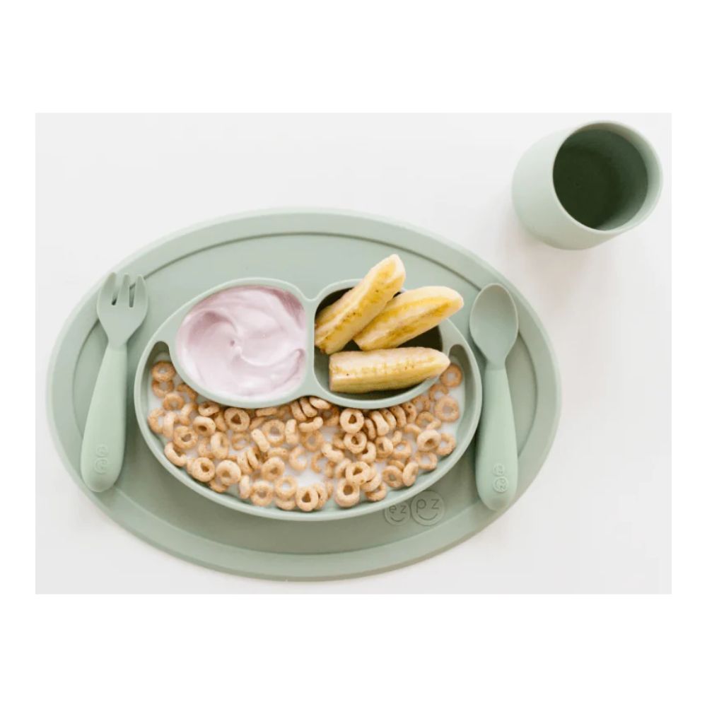 Mini Utensils for Toddlers (Spoon & Fork) - Sage