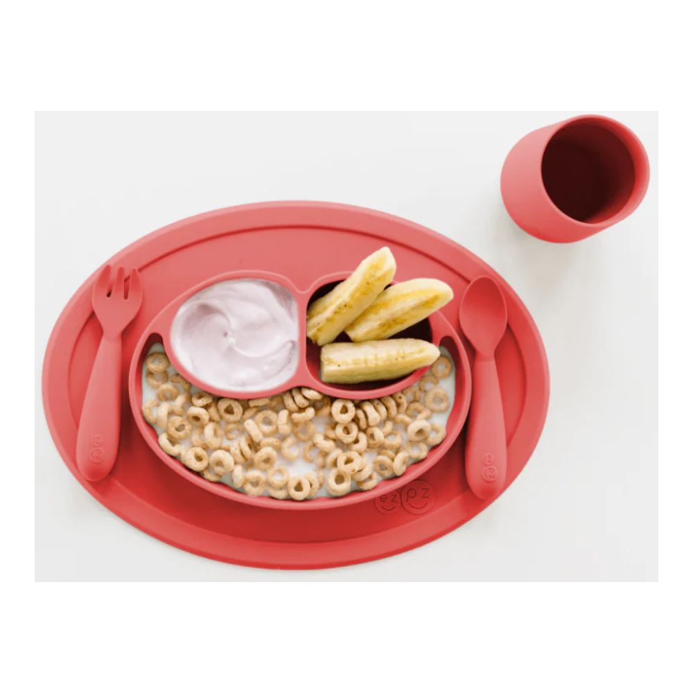 Mini Utensils for Toddlers (Spoon & Fork) - Coral