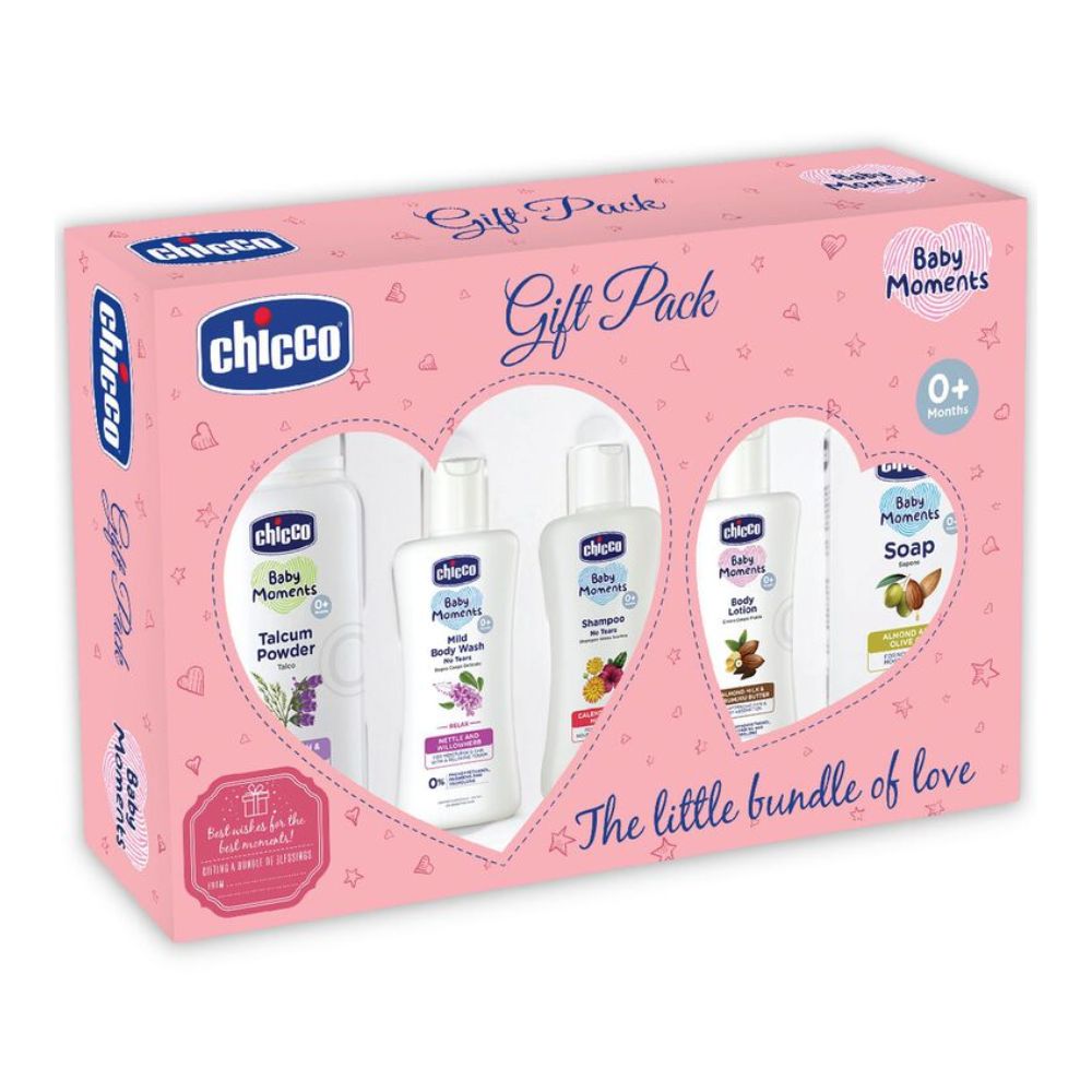 Baby Essential Pink New Born Gift Set-Pack Of 5-Gift For Baby Shower & Baby Birthday - Pink