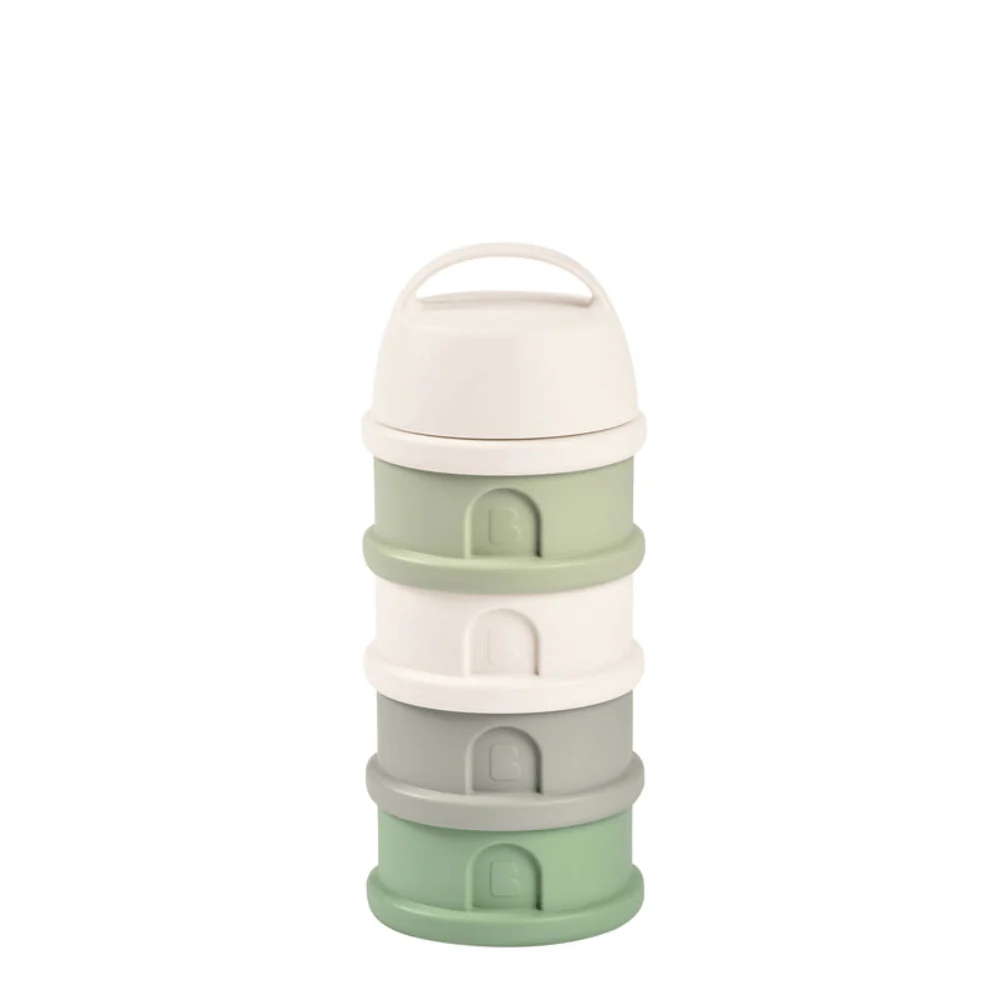 Stacked Formula Container with 4 Compartments-Cotton/Sage Green