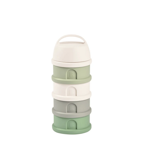 Stacked Formula Container with 4 Compartments-Cotton/Sage Green