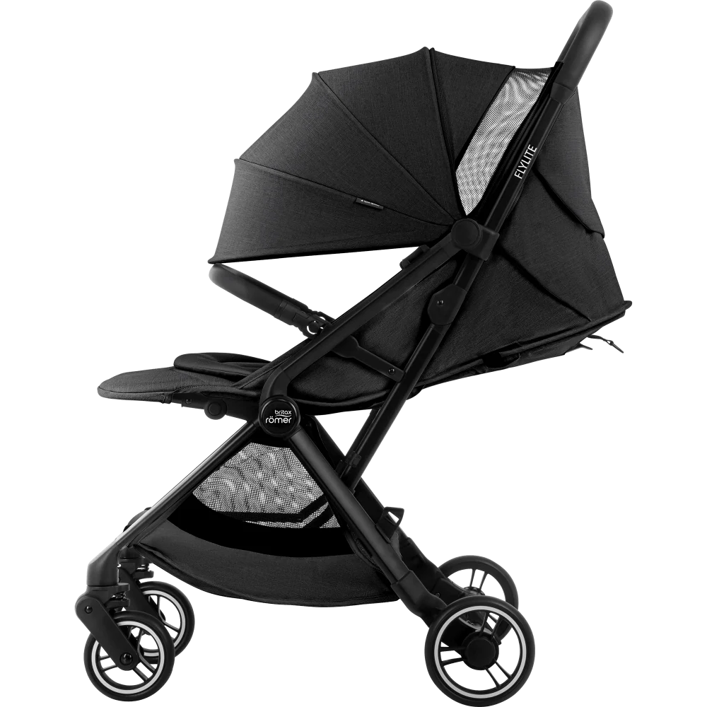 FLYLITE Stroller – Cabin Approved, Lightweight with One-Hand Fold Carbon Black