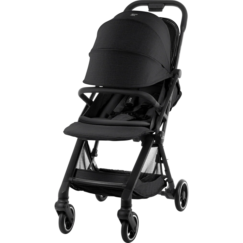 FLYLITE Stroller – Cabin Approved, Lightweight with One-Hand Fold Carbon Black