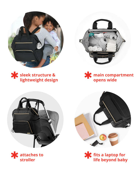 Mainframe Wide Open Backpack Diaper Bag - Black