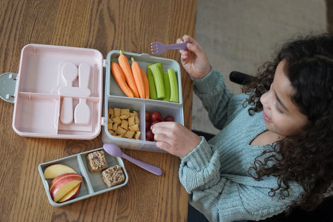 2 Tier Bento Box - Pink Purple Grey