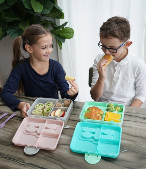 2 Tier Bento Box - Pink Purple Grey