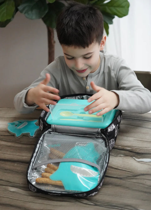 2 Tier Bento Box - Blue Mint Lime