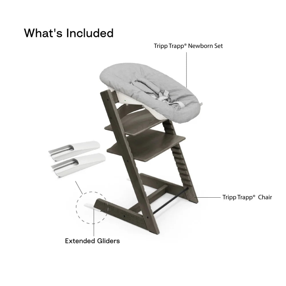 Stokke Tripp Trapp Highchair Combo (Chair, Babyset And Harness) - Hazy Grey