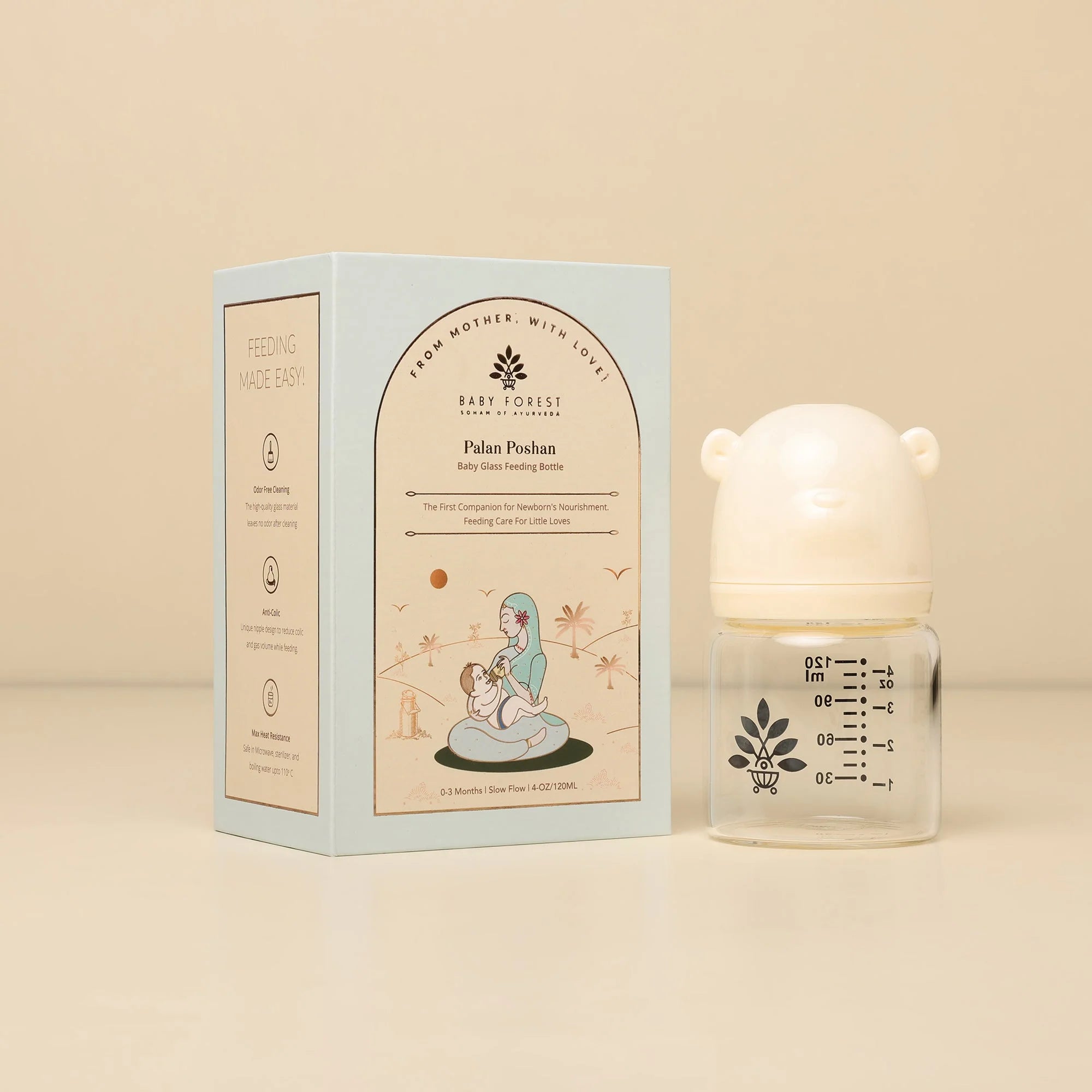 Glass Feeding Bottle Palan Poshan 4Oz 120Ml