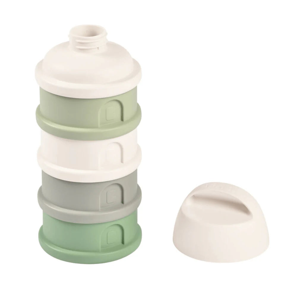 Stacked Formula Container with 4 Compartments-Cotton/Sage Green