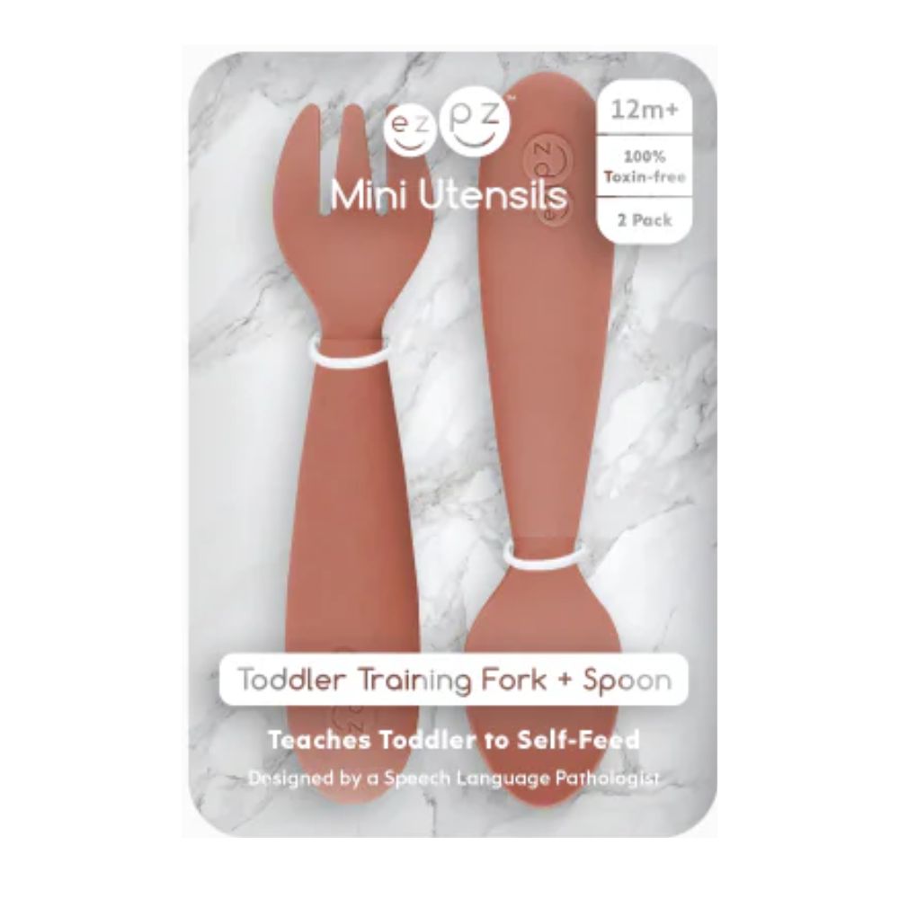 Mini Utensils for Toddlers (Spoon & Fork) - Sienna