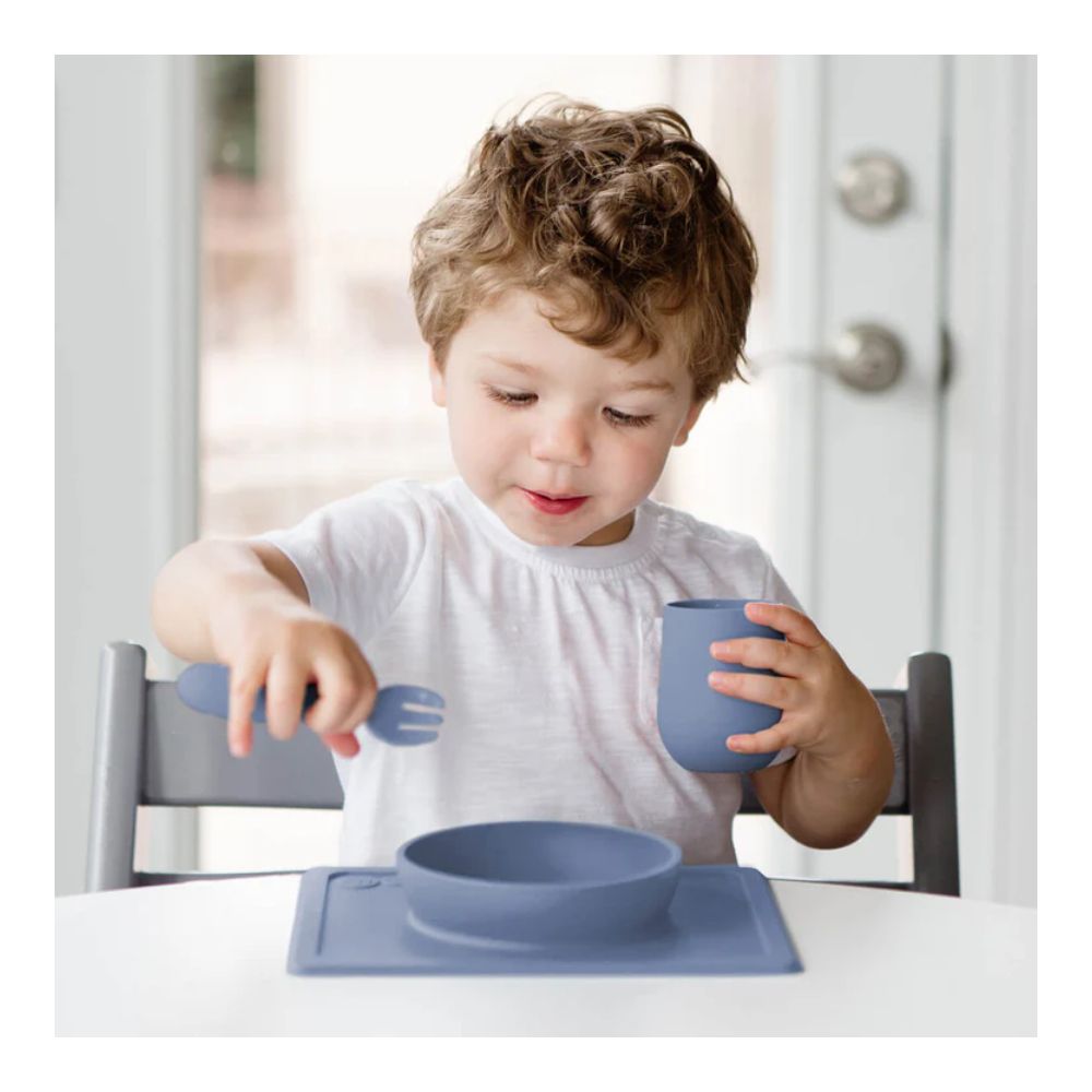 Mini Utensils for Toddlers (Spoon & Fork) - Indigo