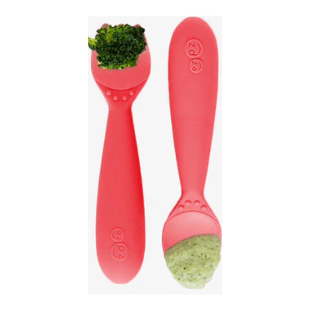 Mini Utensils for Toddlers (Spoon & Fork) - Coral