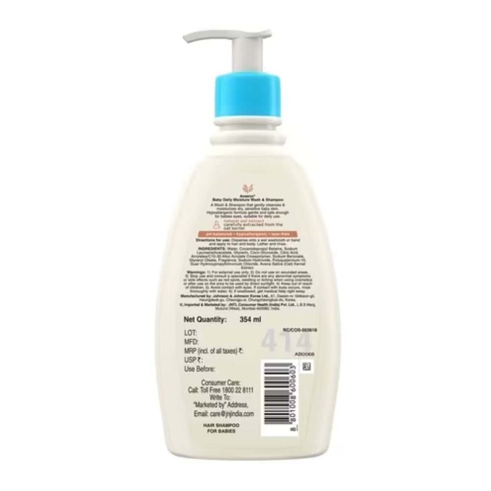 Baby Daily Moisture Wash & Shampoo - 354 ml