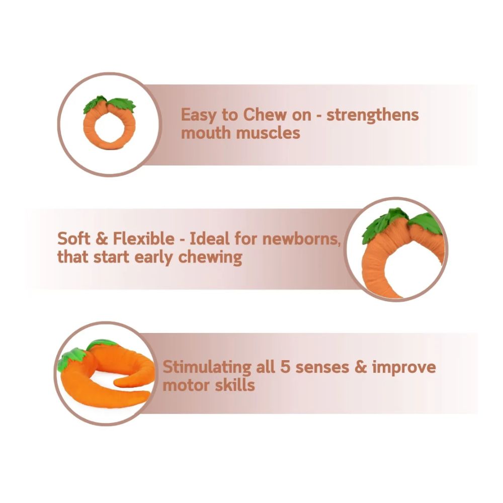 Cathy The Carrot Natural Rubber Teether