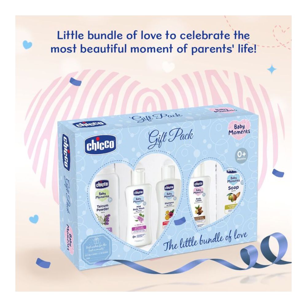 Baby Essential Blue New Born Gift Set-Pack Of 5-Gift For Baby Shower & Baby Birthday - Blue