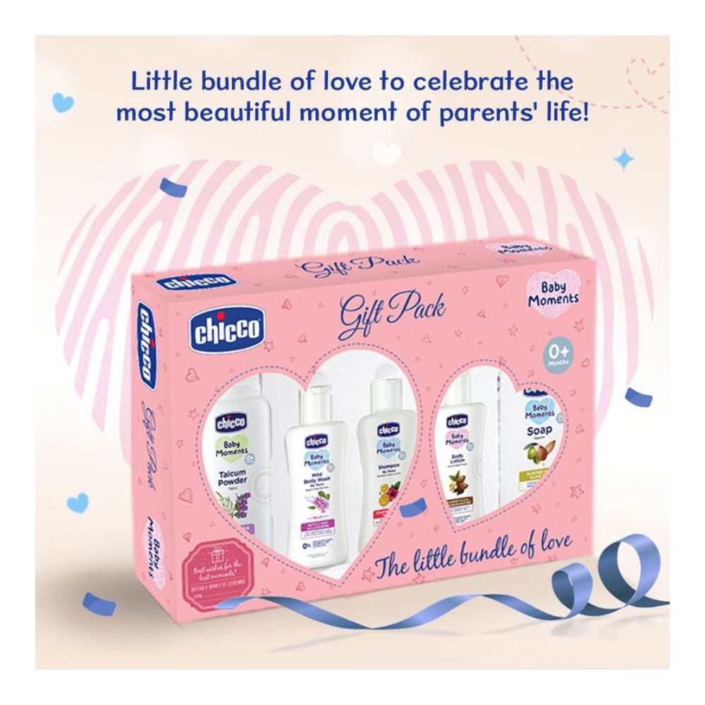 Baby Essential Pink New Born Gift Set-Pack Of 5-Gift For Baby Shower & Baby Birthday - Pink