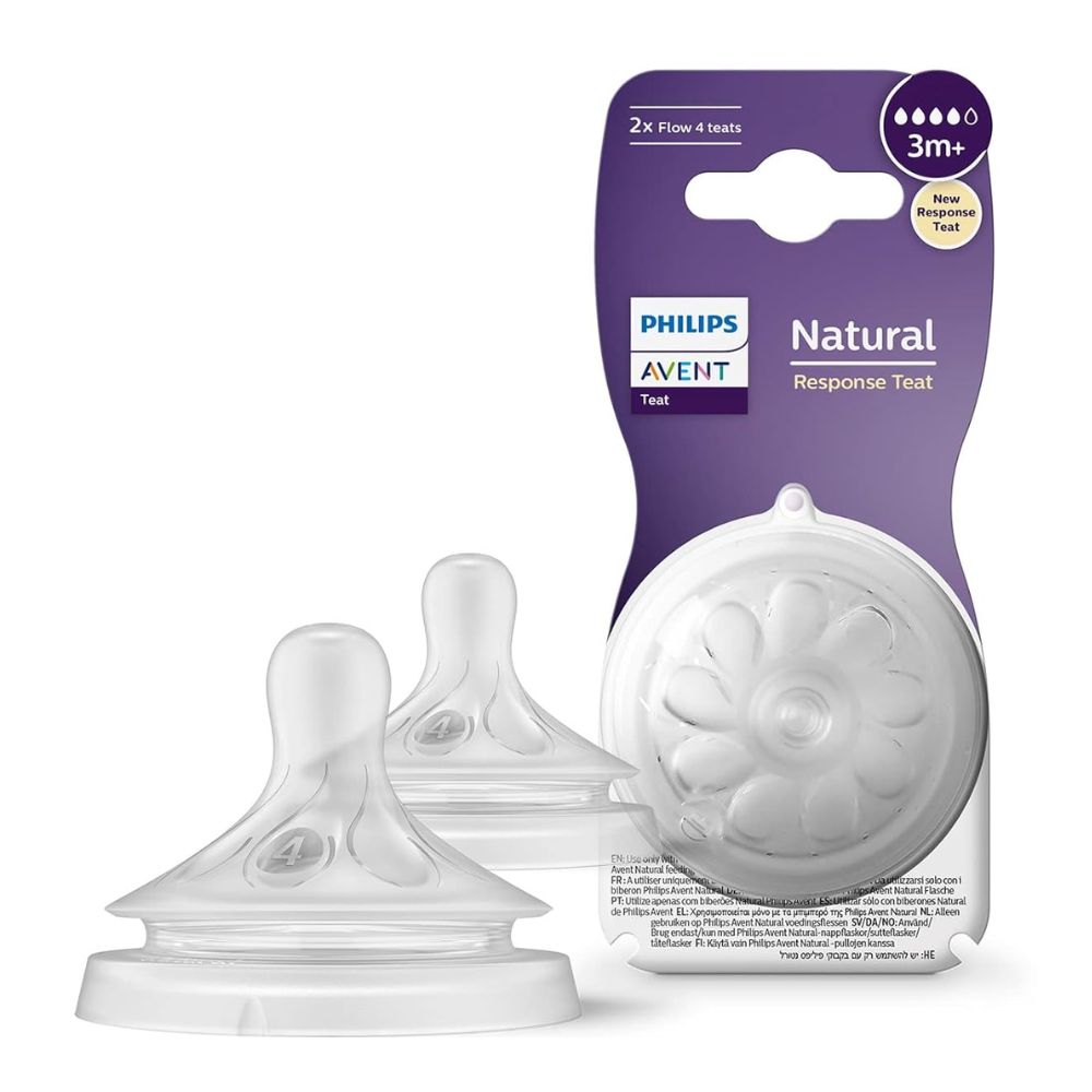 Natural Response Teat for Babies Aged 3 months and above| 3m+ | | Flow 4 | Pack of 2 |