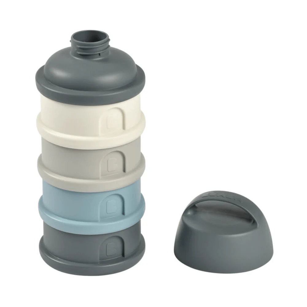 Stacked Formula Container with 4 Compartments-Blue/Mineral Grey