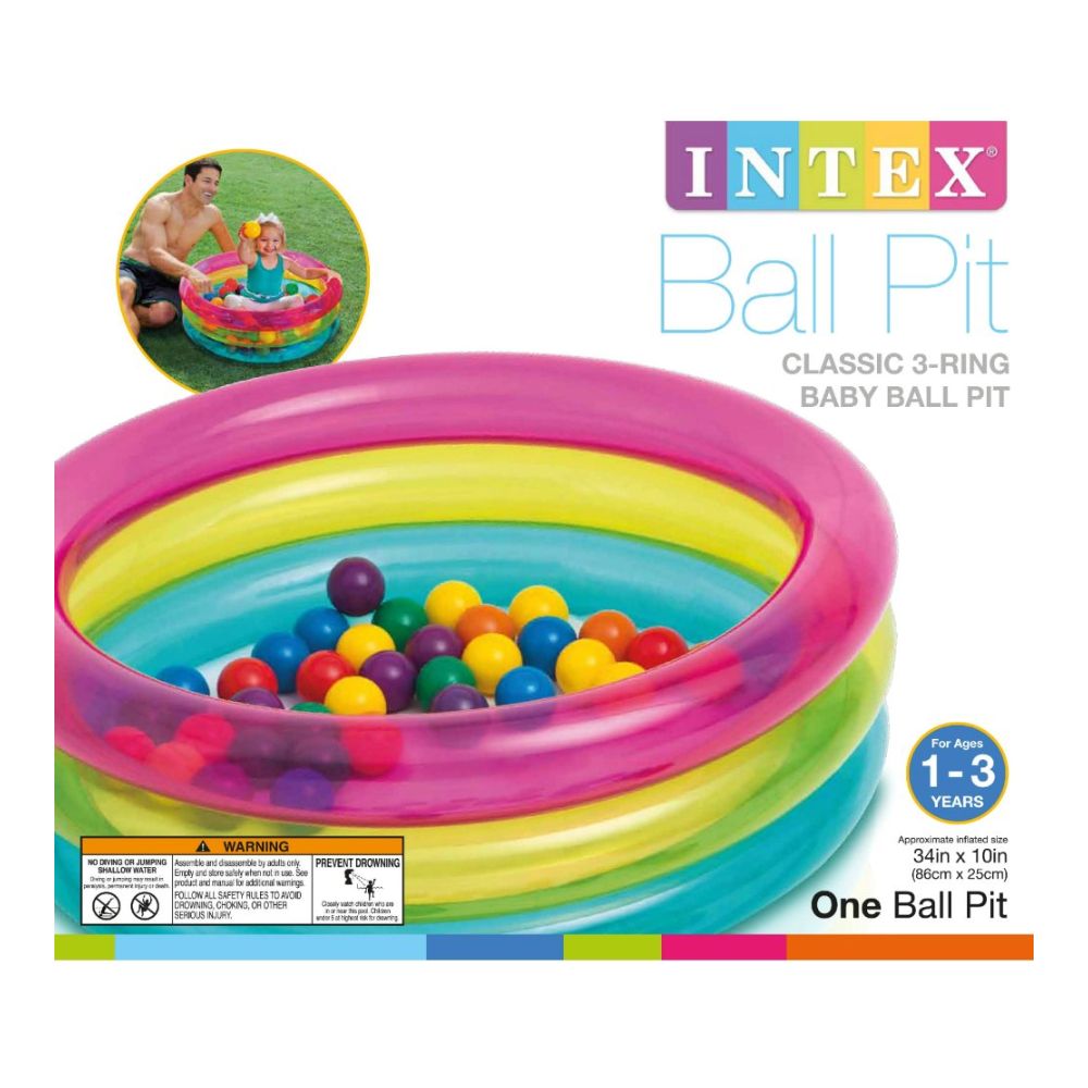 Classic 3-Ring Baby Inflatable Ball Pit