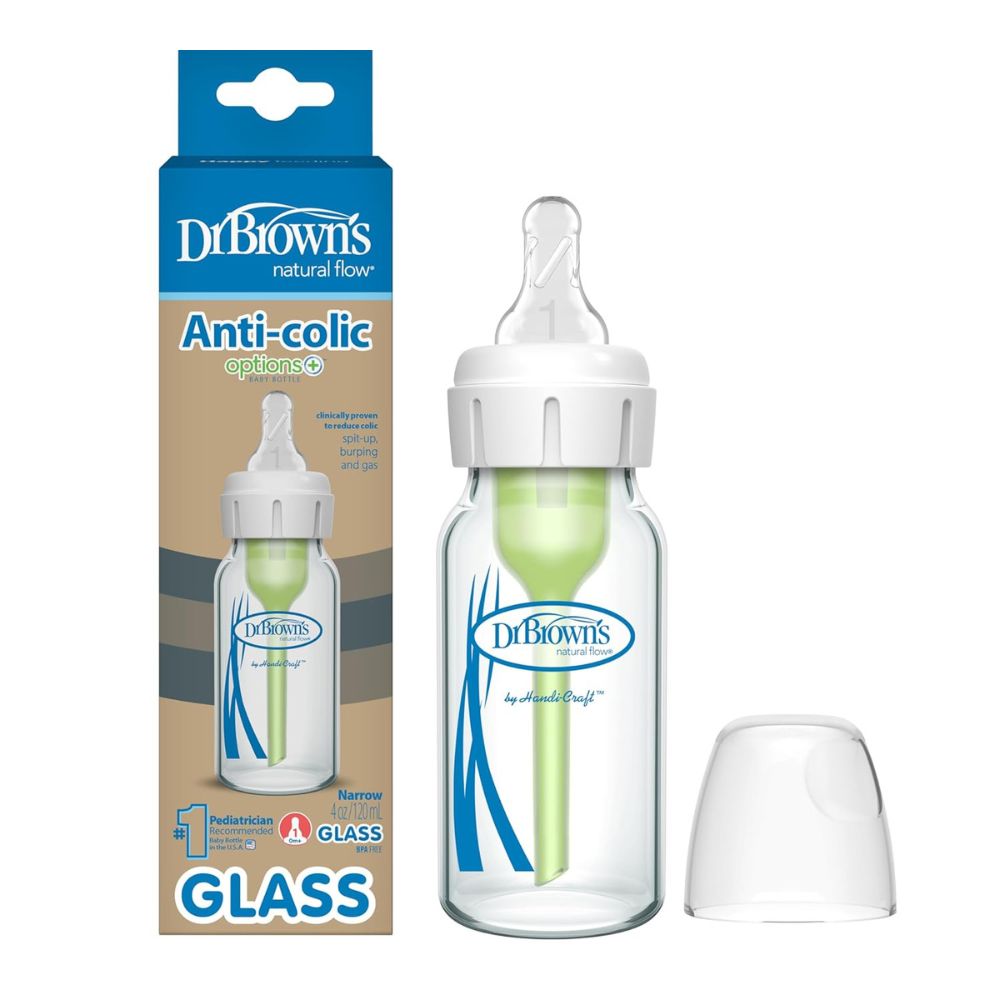 Anti-Colic Options+ Narrow-Neck Glass Feeding Bottle - 120 ml