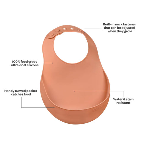 Silicone Bib - Terracotta