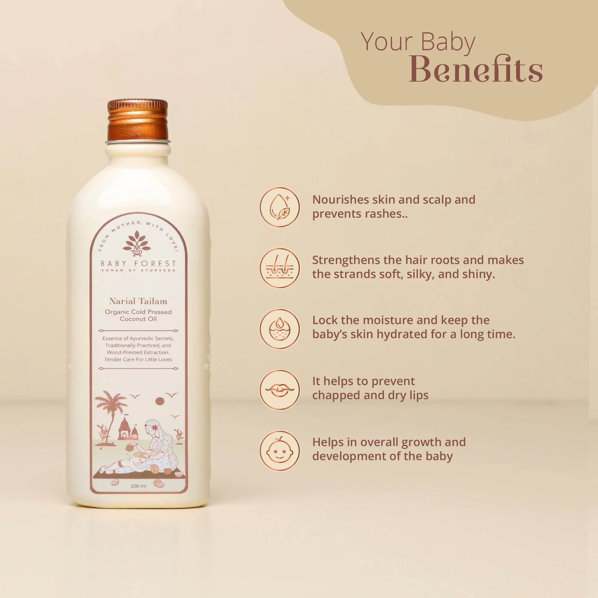 Narial Tailam Organic Cold Pressed Coconut Oil 200Ml