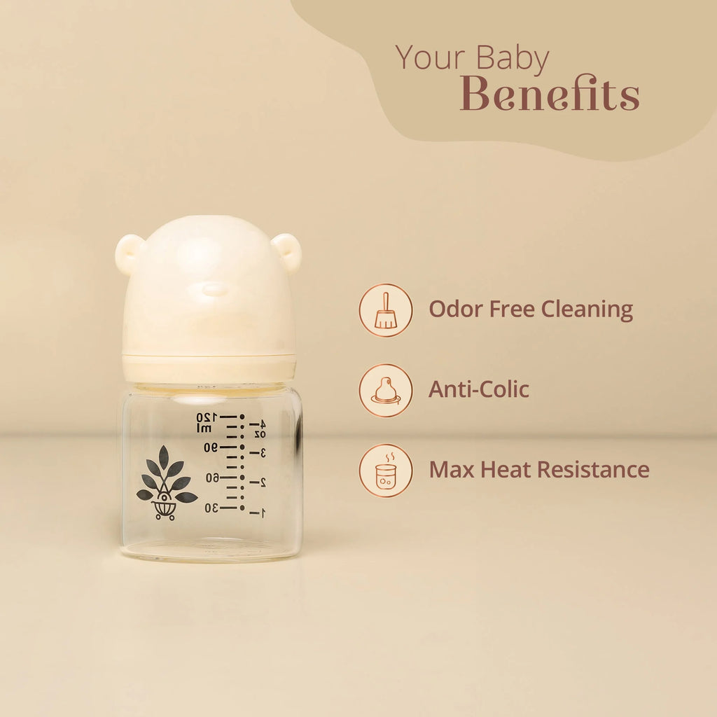 Glass Feeding Bottle Palan Poshan 4Oz 120Ml