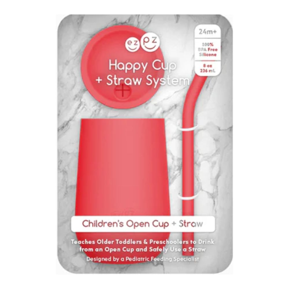Happy Cup + Straw System for Preschoolers - Coral