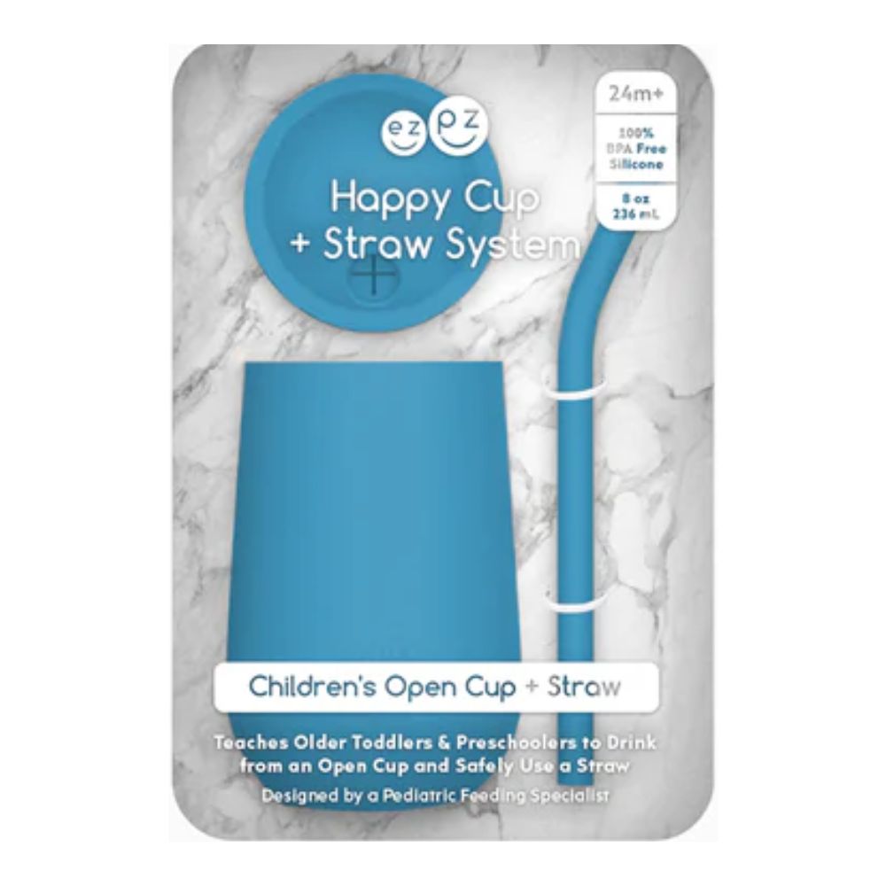 Happy Cup + Straw System for Preschoolers - Blue