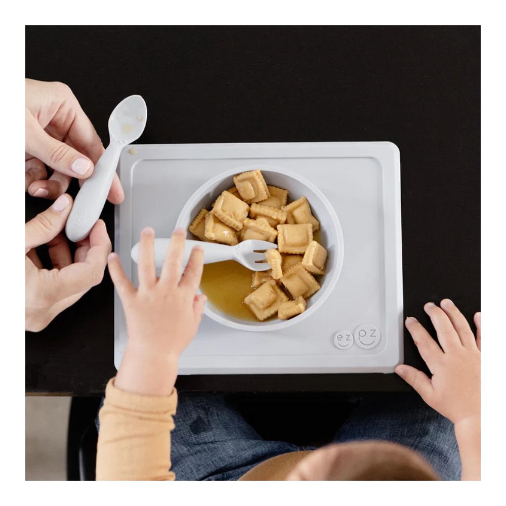 Mini Utensils for Toddlers (Spoon & Fork) - Pewter