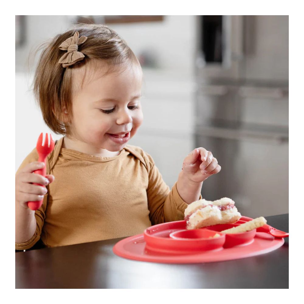 Mini Utensils for Toddlers (Spoon & Fork) - Coral