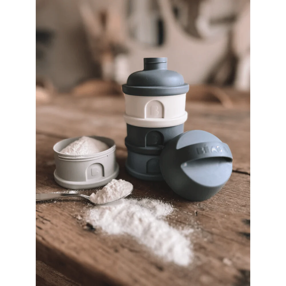 Stacked Formula Container with 4 Compartments-Blue/Mineral Grey