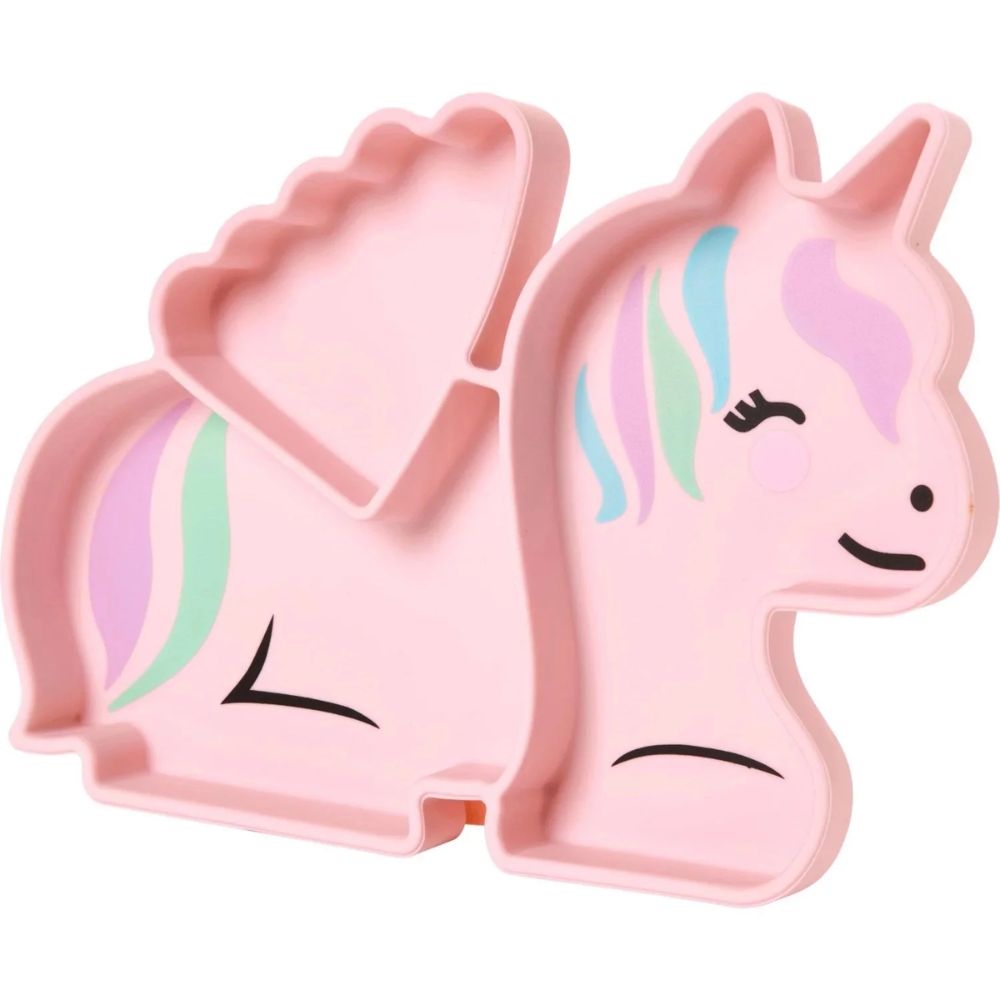 Silicone Divided Plate- Pink