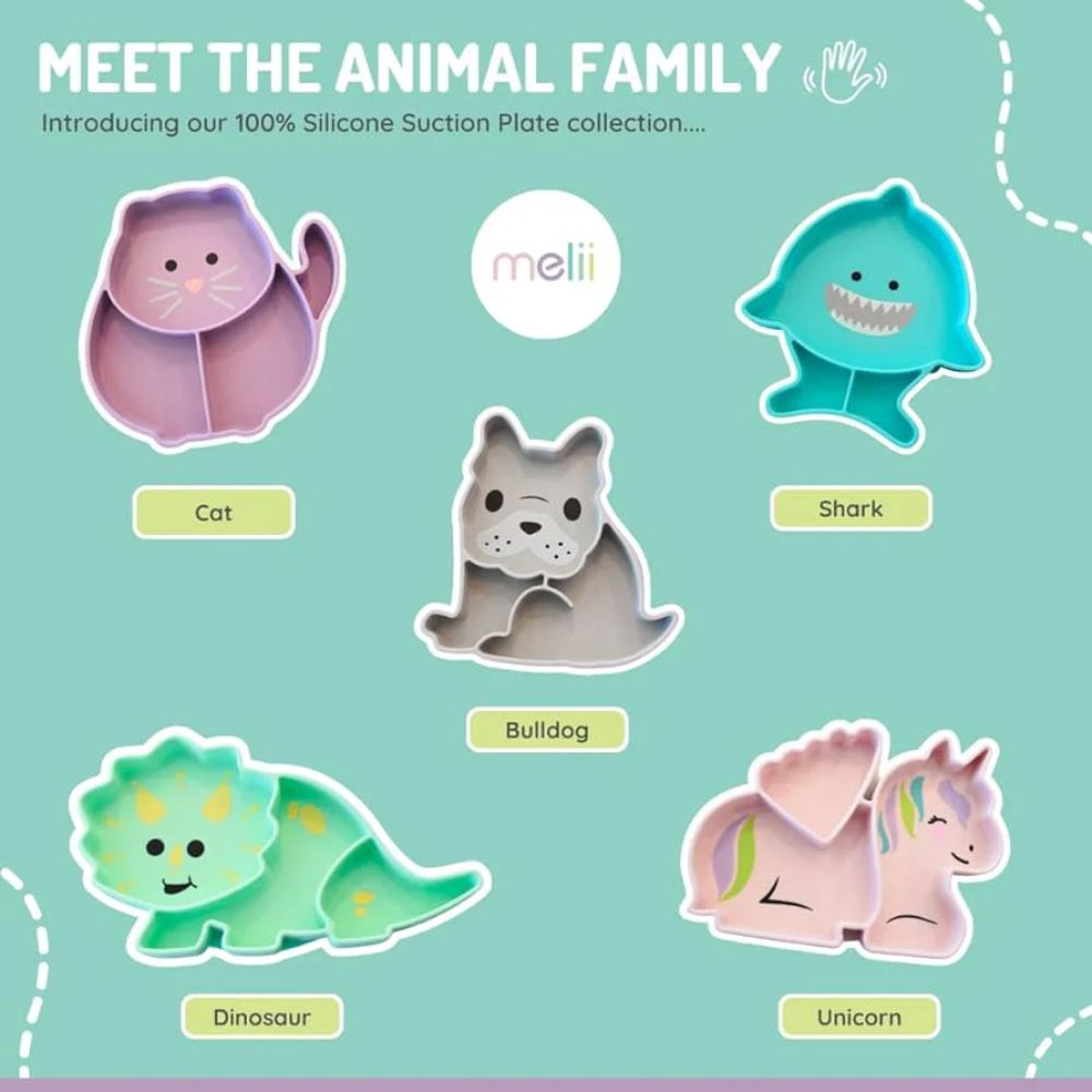 Silicone Divided Plate- Blue