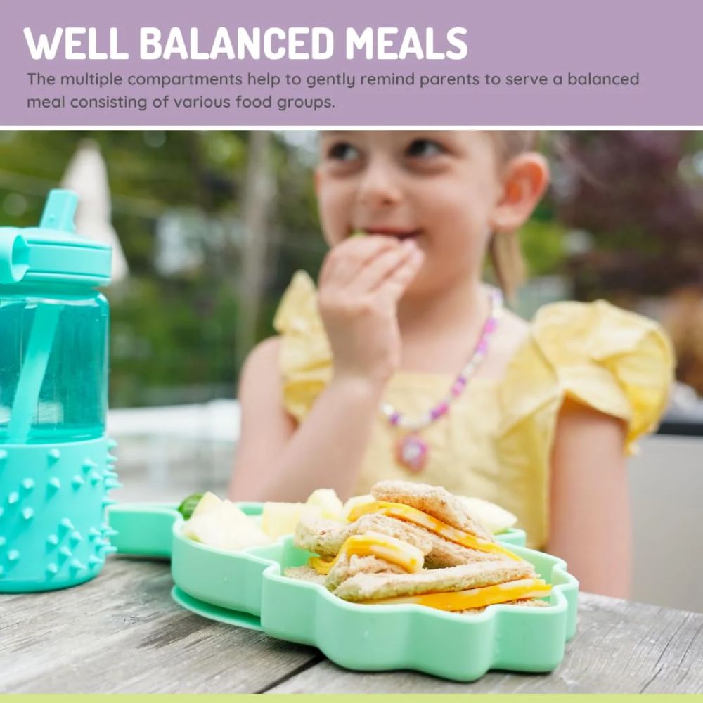 Silicone Divided Plate- Mint