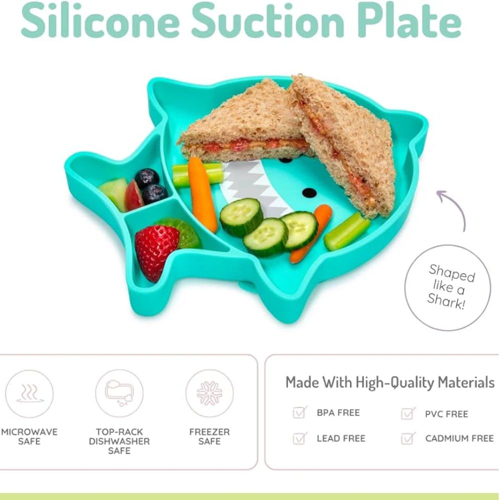 Silicone Divided Plate- Blue