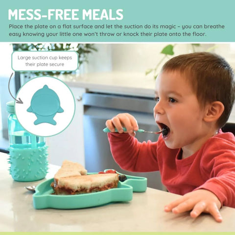 Silicone Divided Plate- Blue