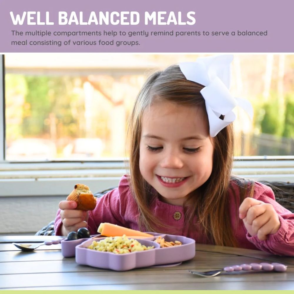 Silicone Divided Plate- Purple