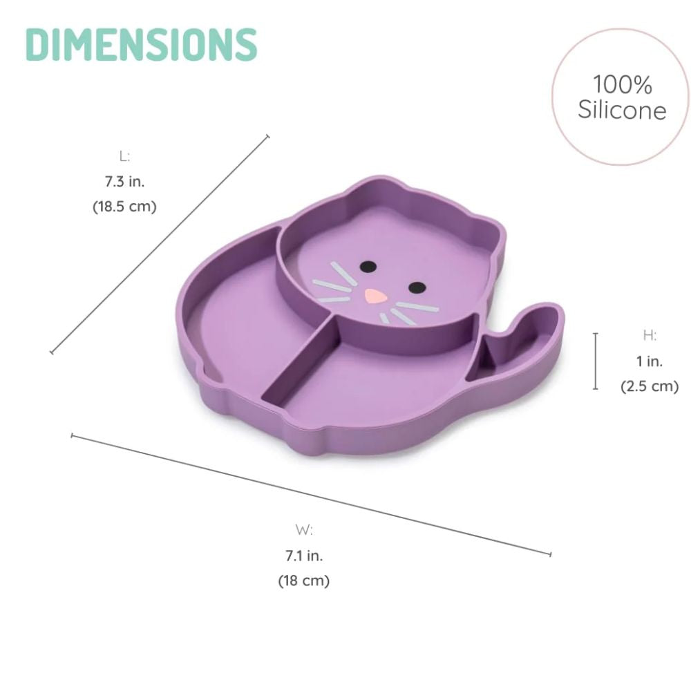 Silicone Divided Plate- Purple