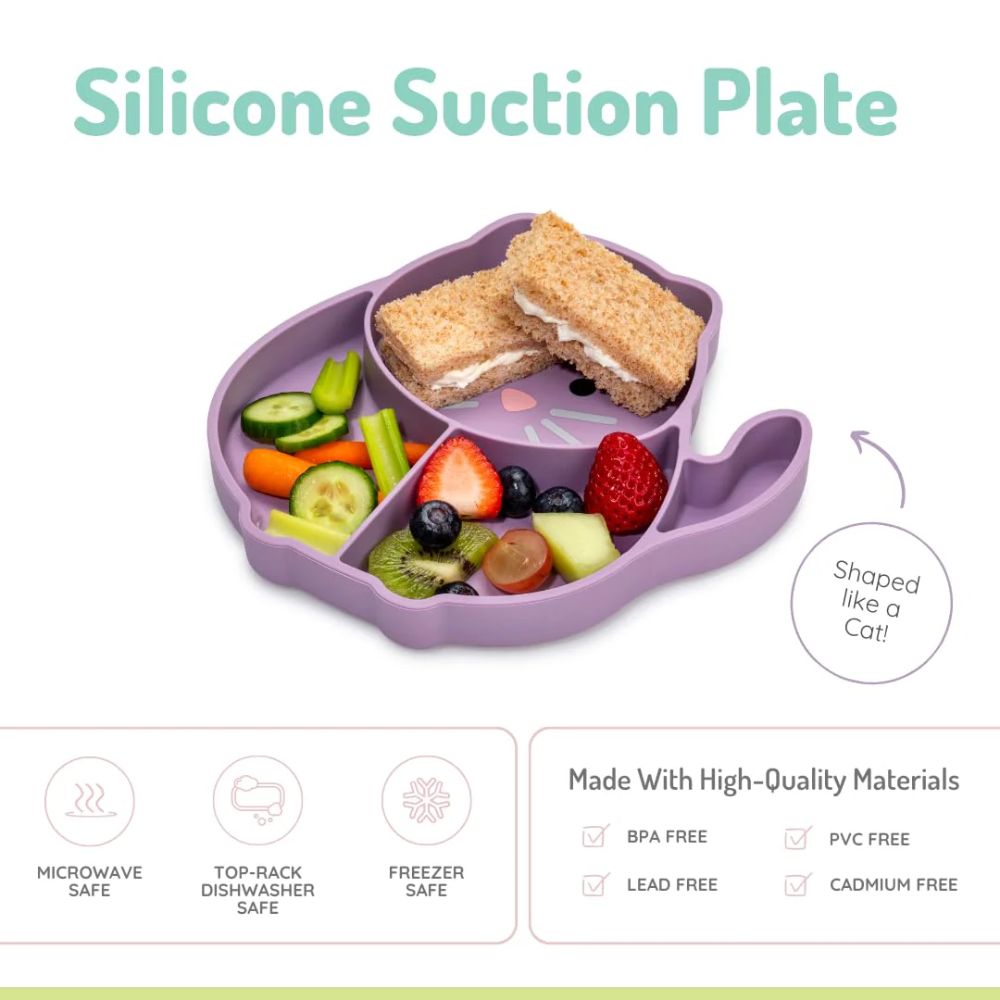 Silicone Divided Plate- Purple