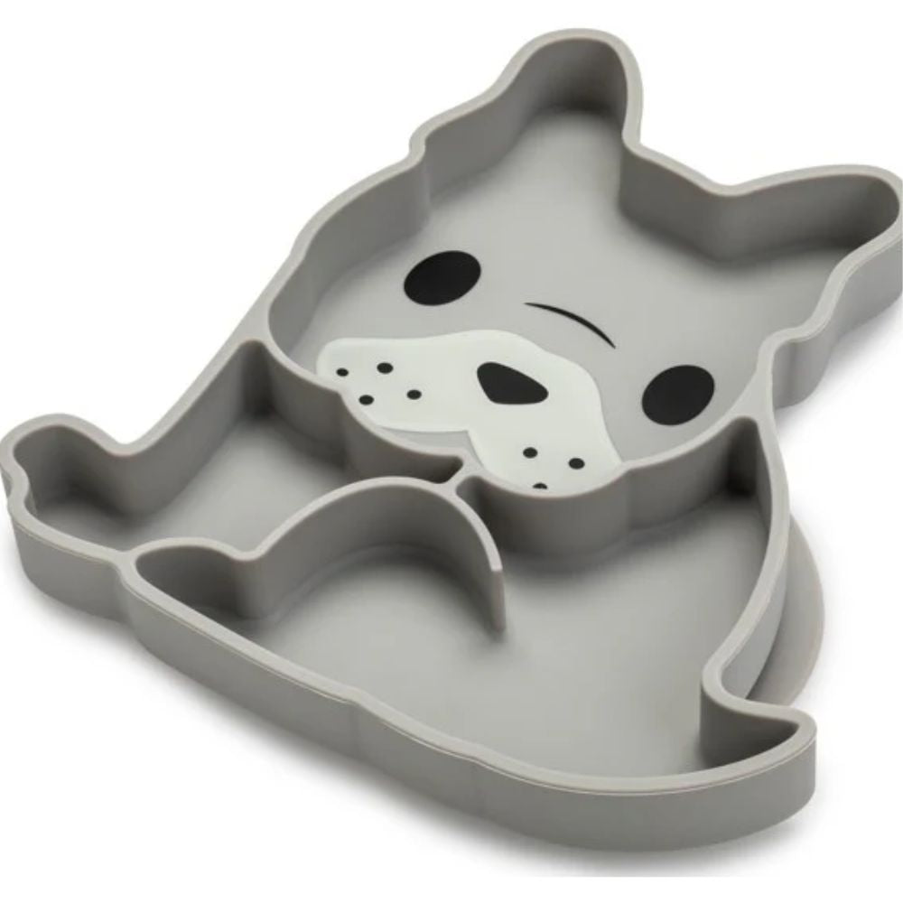 Silicone Divided Plate- Grey